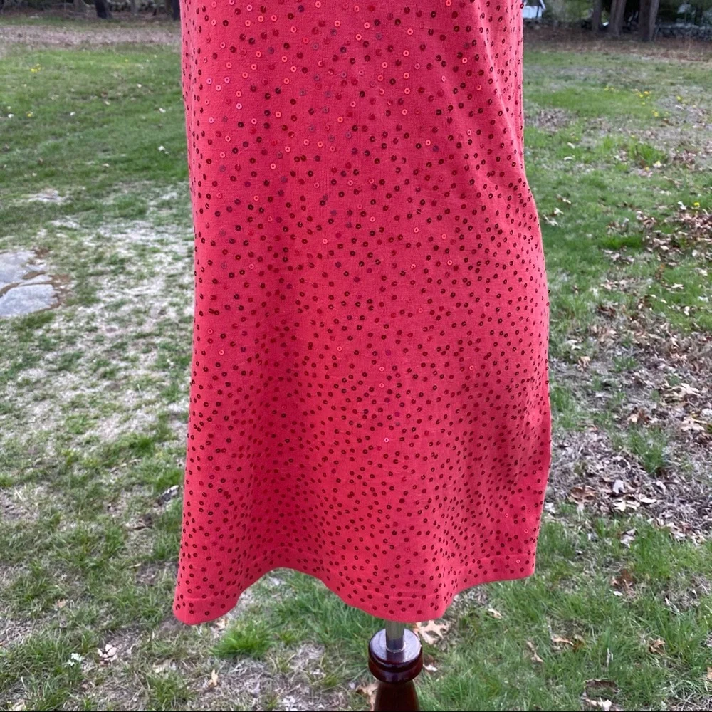 MINNIE ROSE TOP TANK SLEEVELESS ORANGE SEQUINS Size M